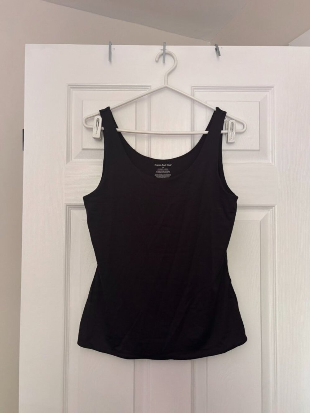 Frank And Oak Double-Lined Black Tank Top – Minimalist Quality Basic (Large)